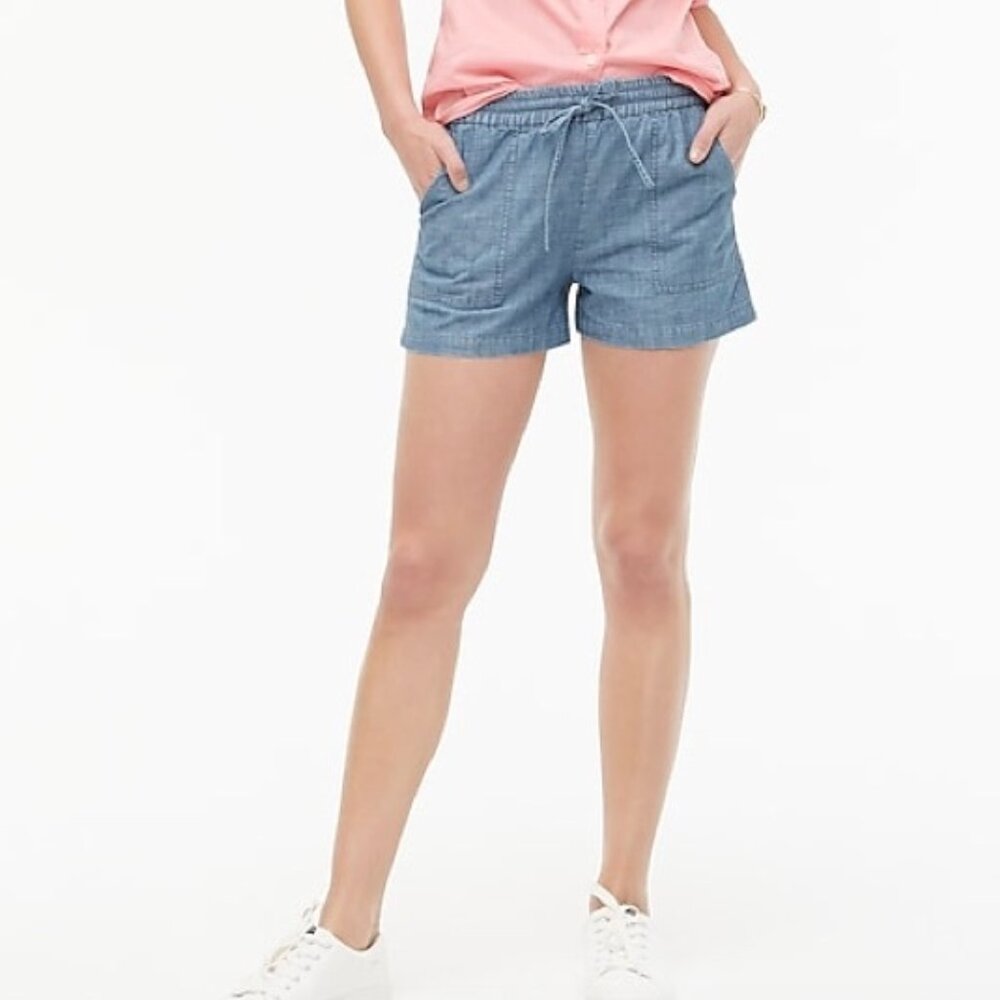 J. Crew Blue Chambray Drawstring Short - Size M